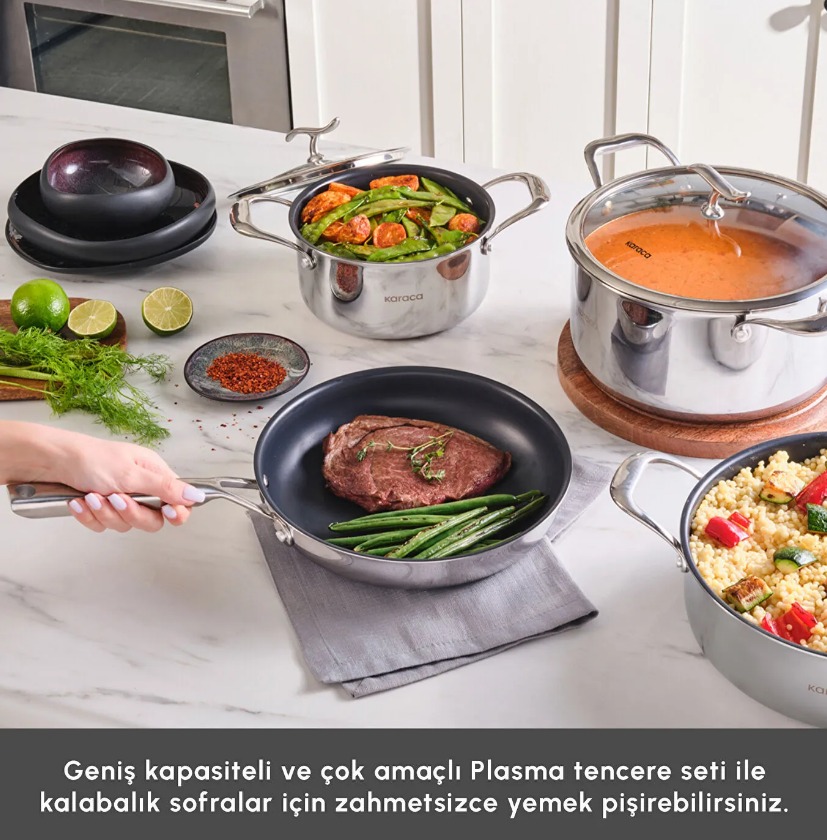 Karaca Stream Bone Saturn 24 Parça 6 Kişilik Yemek Takımı Platin